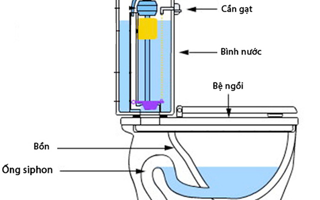 Lượng nước ở Siphon quá ít làm bồn cầu bốc mùi