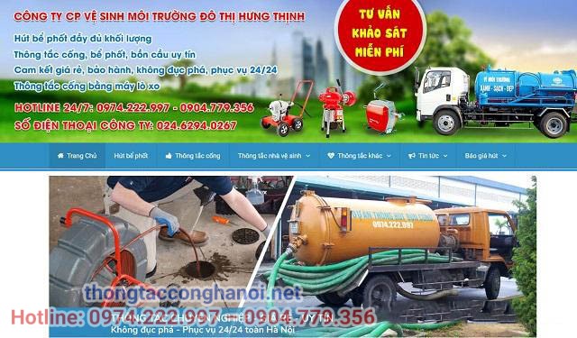 Hưng Thịnh - Đơn vị hút bể phốt tại Đông Anh giá rẻ chất lượng