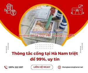 Thông tắc cống tại Hà Nam