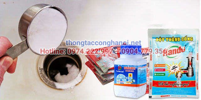 Thông cống bằng bột thông cống