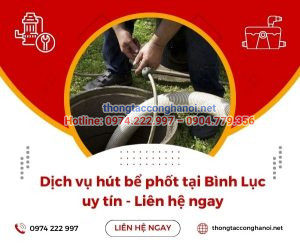 hút bể phốt tại Bình Lục