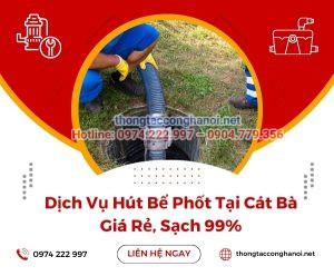 hút bể phốt tại cát bà