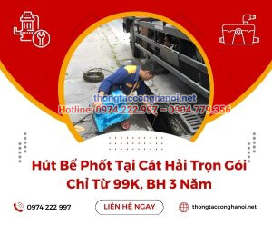 hút bể phốt tại cát hải