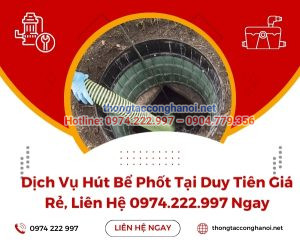 hút bể phốt tại duy tiên