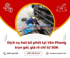 hút bể phốt tại Yên Phong