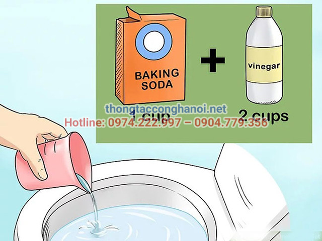 Thông tắc cống bằng baking soda và giấm