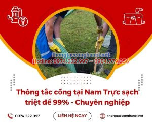 Thông tắc cống tại Nam Trực