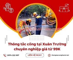 Thông tắc cống tại Xuân Trường