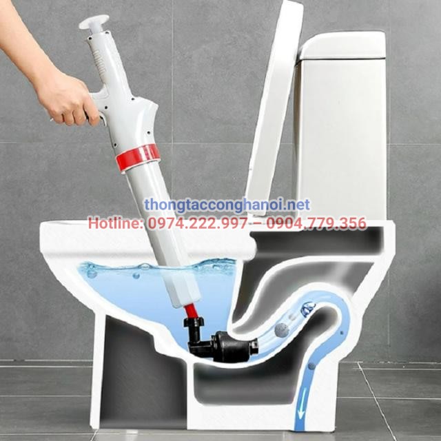 Súng thông bồn cầu là thiết bị thông tắc nghẽn