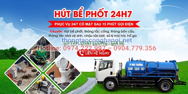 dịch vụ hút bể phốt 24/7
