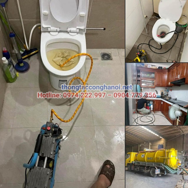 quy trình hút bể phốt qua bồn cầu
