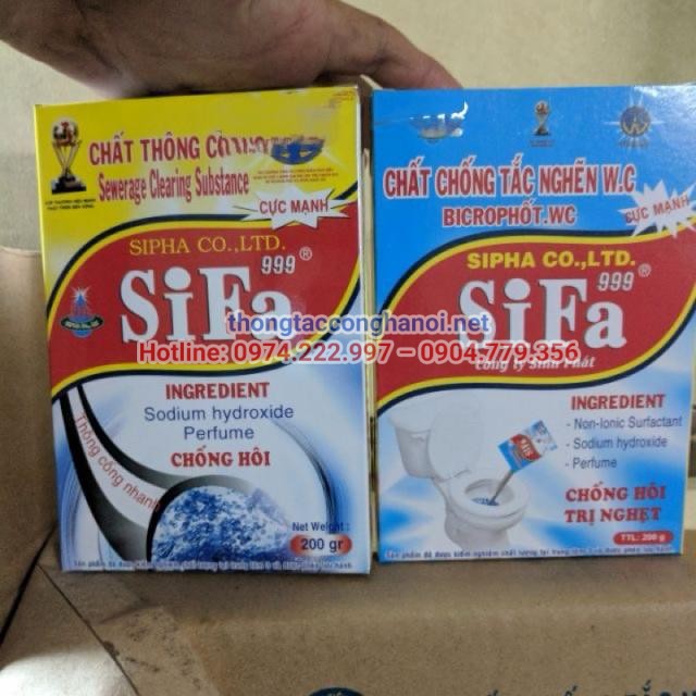 Bột thông bồn rửa bát lavabo Sifa