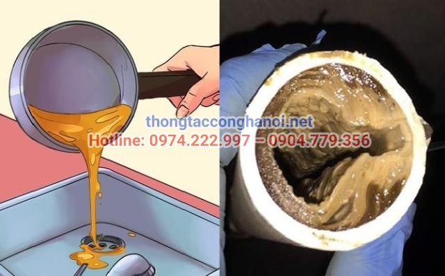 Không đổ dầu mỡ xuống bồn rửa