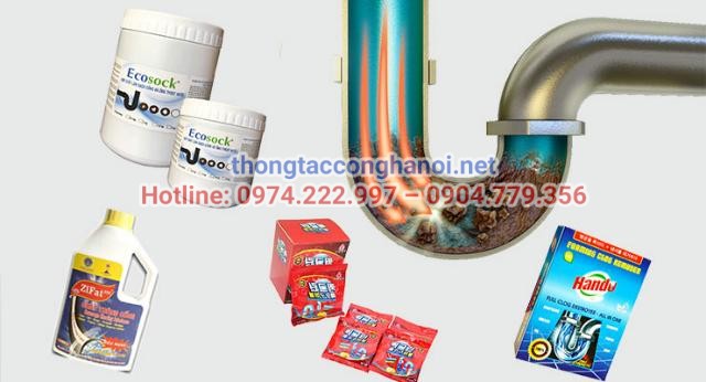 Thông tắc cống bằng hóa chất chuyên dụng