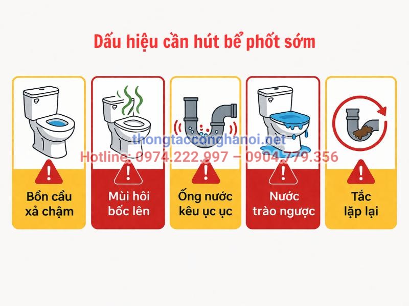 Nhận biết sớm 5 dấu hiệu cảnh báo bể phốt bị quá tải để chủ động xử lý kịp thời