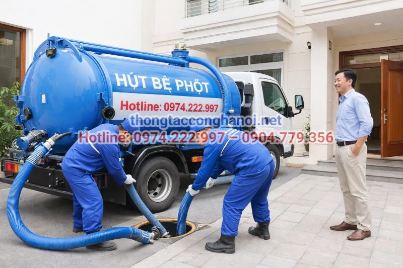 Đội ngũ kỹ thuật viên chuyên nghiệp cùng hệ thống xe hút hiện đại, cam kết thi công nhanh gọn và không đục phá.