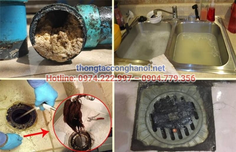 Tình trạng cặn bẩn tích tụ, kẹt rác và trào ngược nước là những dấu hiệu rõ ràng cho thấy bạn cần gọi dịch vụ thông tắc ngay.